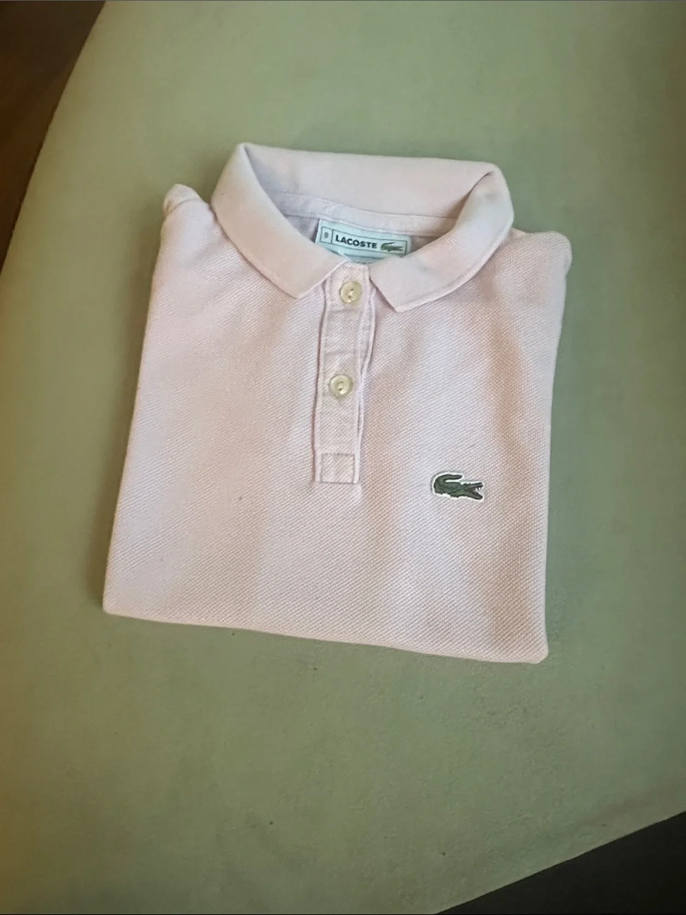 Lacoste Light Pink Girls' Short Sleeve Polo